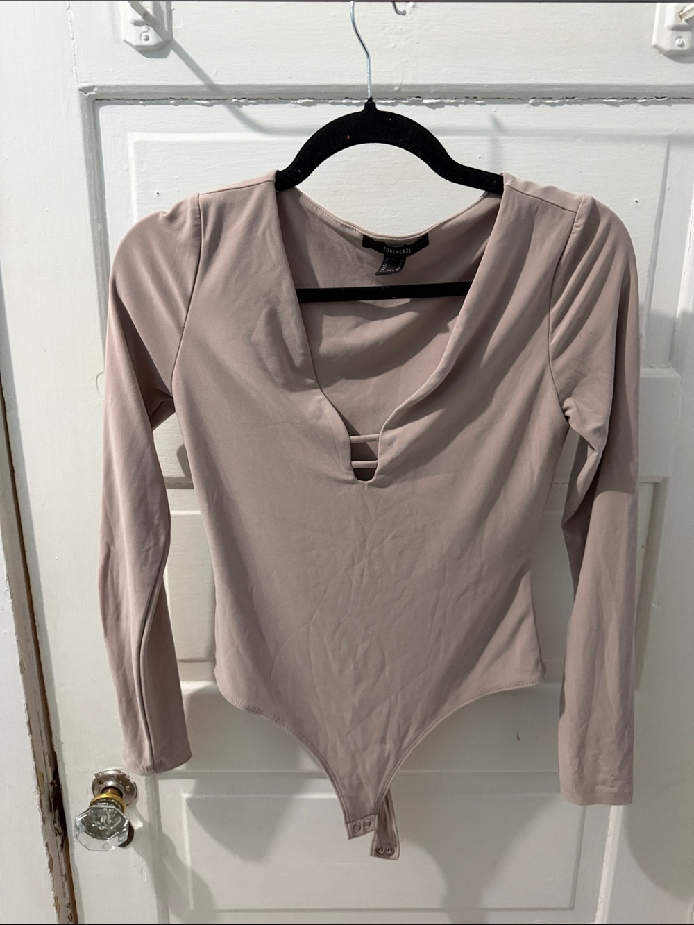 Express Long-Sleeve Mauve-Taupe Bodysuit